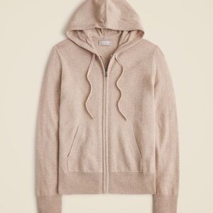 Beautiful soft grey full zip 100% cashmere hoodie - JCrew- NWT -medium